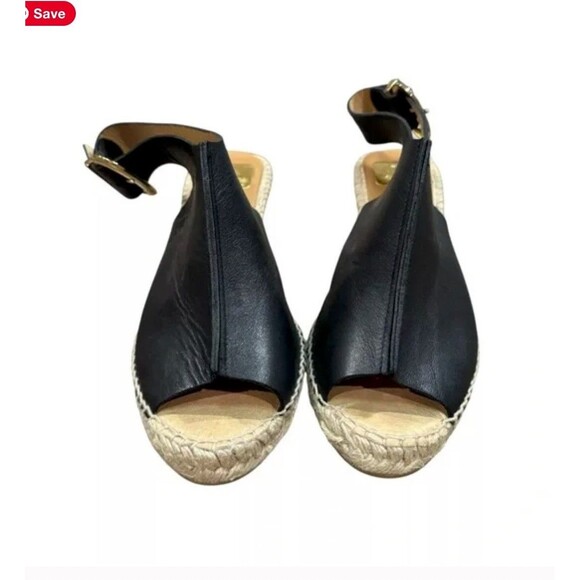 KANNA  Black Wedge Platform Espadrille Heels, Made in Spain, 9 - Picture 8 of 9